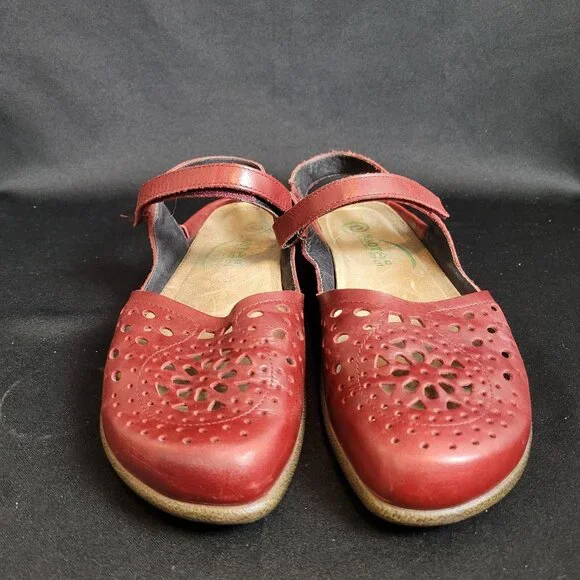 Naot Sandals Women 42 Size 11 Shoes Arataki Burgundy Leather Mary Jane Adjust - Picture 3 of 7